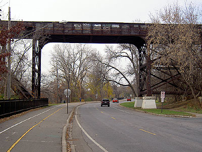 Bridge above East River Road