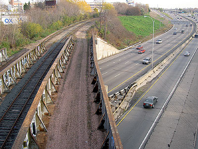 Rail bridge over I-94