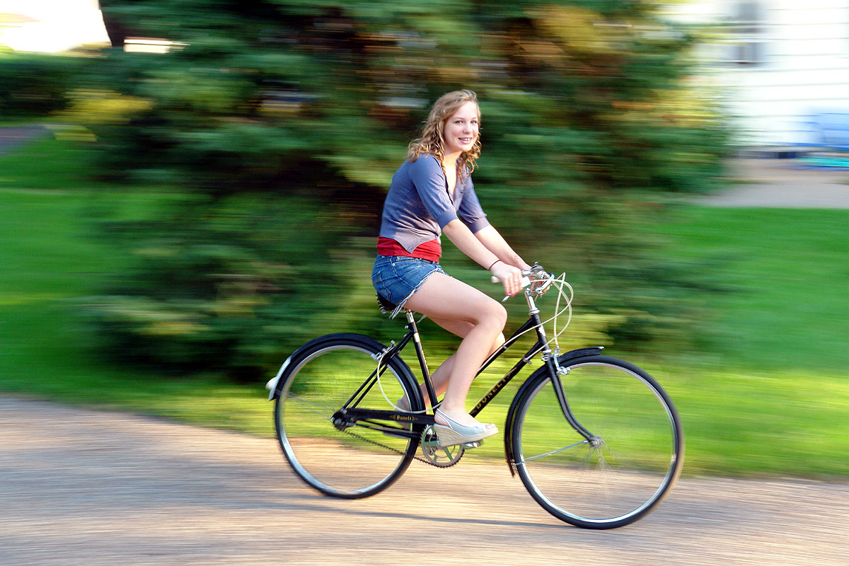 woman bicycle