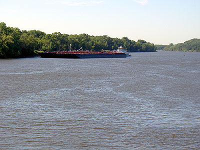 Barge at refinery from JAR Bridge