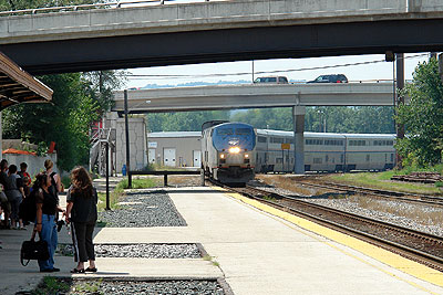 Amtrak rolling into LaCrosse, Wisconsin